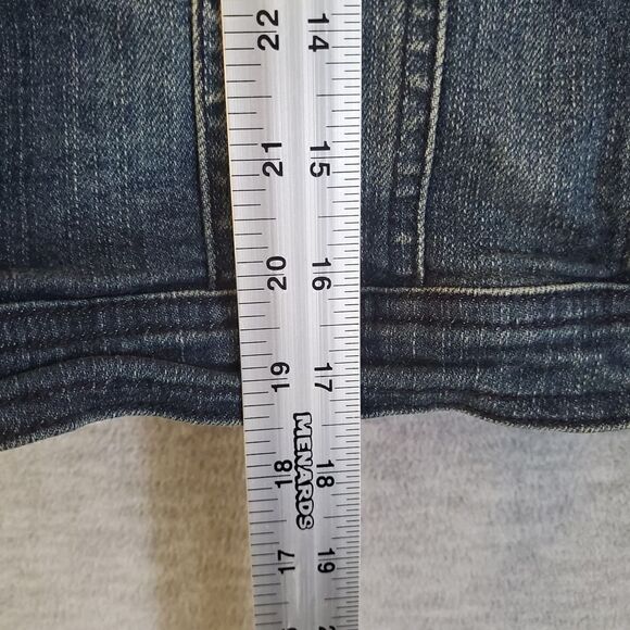 Cello Denimwear Vest Womens XL Blue Distresed Jean Button Down - Picture 2 of 6